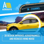 Extra Durable Window Deflectors in-Channel Window Visors Rain Guards Fit for Hyundai Santa Cruz 2022-2026, Sun Visors, Wind Vent for Shades, Exterior Car Accessories - 4pcs. AG0482