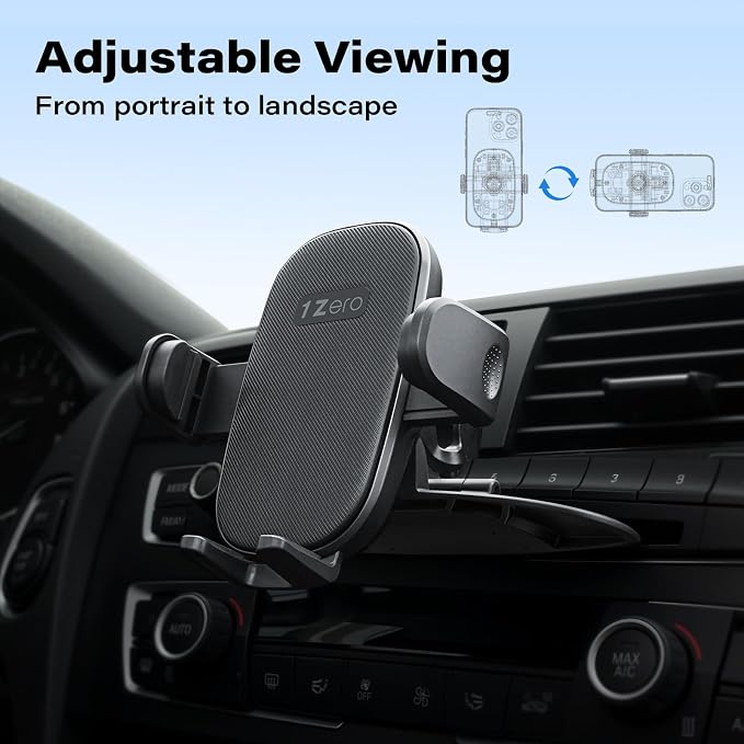 Easy One-Button Release CD Phone Holder for Car, Universal CD Slot Phone Mount, Thick Cases Friendly Cell Phone Holder for iPhone, Google, Samsung, Moto & Other Smartphones (Clamp)