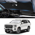 Custom Windshield Sunshade for 2021 2022 2023 2024 2025 GMC Yukon XL Accessories Front Window Shades Cover for Windshield Sun Visor Screen Protector 210T Reflective Blocks UV Rays Cool Car Accessories