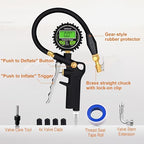 Digital Tire Pressure Gauge with Inflator, 250 PSI Air Chuck with Pressure Gauge and Air Compressor Tire Inflator Attachment Include Quick Connect Coupler, 0.1 Display Resolution