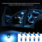 10 PCS Car Interior LED Light Bulb, T10 5050 5SMD LED Car Bulb Kit, Super Bright Automotive Led Replacement Bulbs for Dashboard Dome Map Door Courtesy License Plate Lights (Ice Blue)