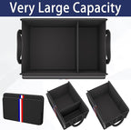 Trunk Organizer for Car, Waterproof Collapsible 3 Compartments Car Organizer, Foldable Storage for Car Accessories, Tools, Sundries for Women Men, Tote Bag (Black Black, Standard)
