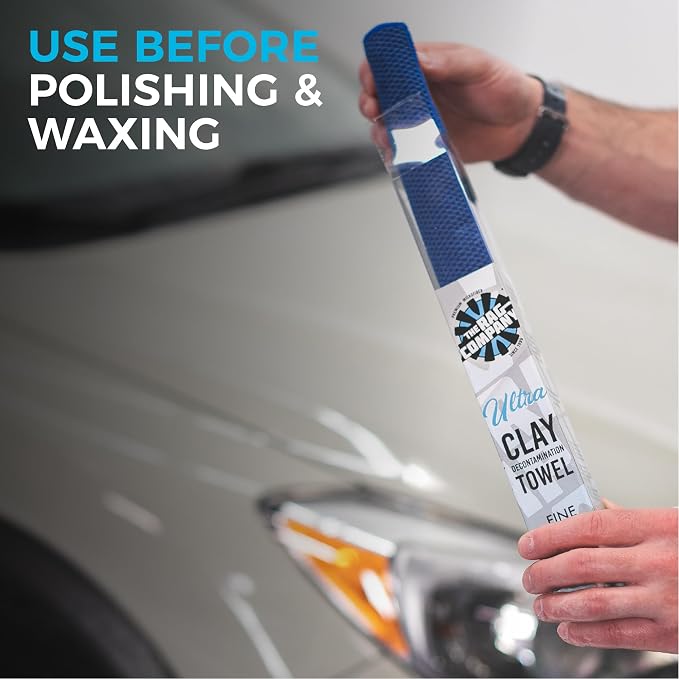 Ultra Clay Towel - Clay Bar Results in Minutes, Smooth Paint Fast, Enhance Gloss & Wax Bond (12"x12")
