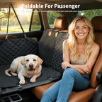 Pet Car Seat Cover with 3 Separate Hard Bottom Plates, Ideal for Car/SUV/Small Trucks, Back Seat Extender for Dogs Holds 400lbs, Black