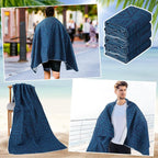 2 Pack Car Seat Towel Covers Athletic Running Towel Performance Microfiber Post Workout Sweat Washable Cover Non Slip for Seat Outdoor Sport (Blue Aztec)