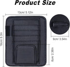 Car Sun Visor Organizer, Sunvisor Organizers with Sunglass Holder & Card Sleeve Pocket, Leather Car Sunglass Holder for Most Vehicle of Trucks, SUVs, Black