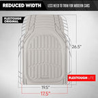 FlexTough LITE Rubber Car Mats Full Set - All Weather White Floor Mats for Trucks, Cars & SUVs - Automotive White Car Floor Mats for Cars Interior Accessories Universal Trim-to-Fit