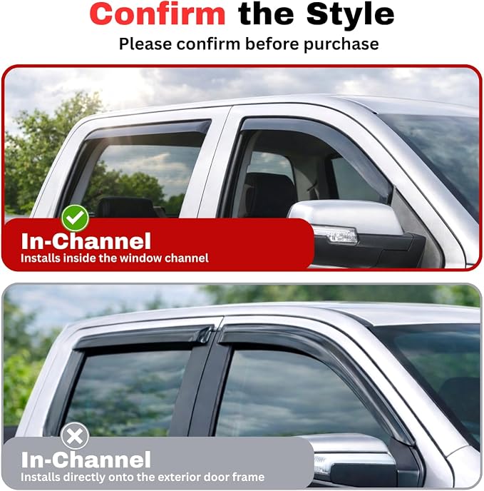 KPY Rain Guards Fit for 2006-2011 Chevrolet HHR, in-Channel Window Visors Vent Wind Deflectors 4PC, Car Accessories for 06-11 Chevy HHR