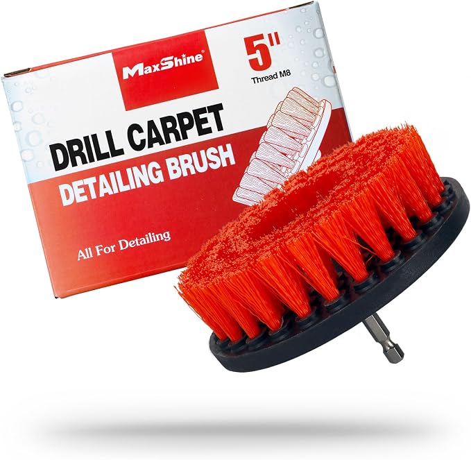 5" Universal M8 Medium-Duty Drill Brush for Upholstery & Carpet – Power Scrubber Attachment for Car Detailing, Fabric & Home Cleaning – Deep Cleaner Removes Stains & Grime