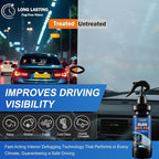 Anti-Fog Spray for Glass Car Windshield Defogger Prevents Fogging of Interior Glass, Mirrors, Windows, Shower Door with Defogging & Cleaning Sponge, Towel 4oz/120ml