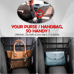 Car Organizer Between Front Seats, Purse Holder, Dog Barrier, Mesh Net Bag | Car Accessories, 3 Layers Net 2 Pockets Storage Bag, Purse Handbag Holder, Backseat Kid Pet Barrier, Black, Patented