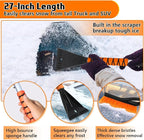 Snow Brush & Ice Scraper, 27 Inch, Ice Scrapers for Car Windshield, Detachable Snow Removal Tool with Ergonomic Foam Grip for Cars Trucks Suvs (Heavy Duty Abs, PVC Brush)
