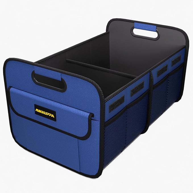 Car Trunk Organizer - 75L Collapsible Trunk Organizer with Reinforced Handles for Groceries, Trunk Storage Organizers for SUV Auto Truck Van with Non Slip Bottom (Blue)