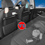 Car Back Seat Organizer with 2 Drink Cup Holder - Tissue Box and Storage Box Hook - Multi-functional Storage - Great for Kids and Travel (Black)