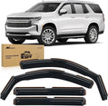 in Channel Rain Guards for Chevy Tahoe/GMC Yukon/Cadillac Escalade 2015 2016 2017 2018 2019 2020 Original Window Deflectors, Vent Window Visors-4PCS