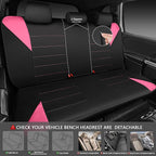Waterproof Car Seat Covers Full Sets, Universal Fit Seat Covers for Cars, EVA Neoprene Seat Cover Set Full Sets, Interior Covers for Auto SUV,Vans,sedans, Trucks,(Black Pink)