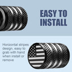 Tire Valve Stem Cap Cover - (12 Pack) Tire Air Cap Metal with Plastic Liner Corrosion Resistant Leak-Proof American Flag for Car Truck Motorcycle Bike Black
