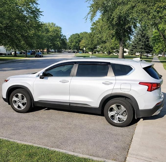 2019-2023 Tape-On Rain Guards for Hyundai Santa Fe Side Window Visor Deflectors, Se Sel Limited Calligraphy, Durable Tinted Vent Shades 2020 2021 2022