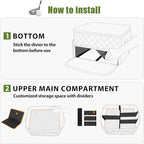 2 Layer Golf Trunk Organizer, Golf Car Storage Organizer with Individual Ventilated Compartment for 2 Pairs Shoes, Golf Car Locker for Balls, Clothes, Tees, Gloves, Accessories (Black)