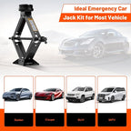 Car Jack Kit 2.5 Ton, Universal Scissor Car Jack, Portable Tire Changing Kit for Car SUV MPV