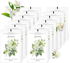 12 Pack Jasmine Scented Sachets for Drawer, Closet & Small Spaces Air Freshener Bags, Odor Eliminator for Car, Shoes, Bathroom Home Fragrance Gift Set