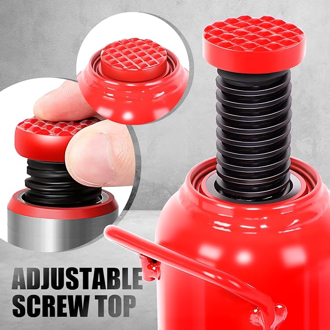 16 tons / 32000 lbs Lifting Automotive Welded Hydraulic Bottle Jack for Repair Vehicle, Pickup, Truck, w/Manual Handle, Red,TOOLS-00361