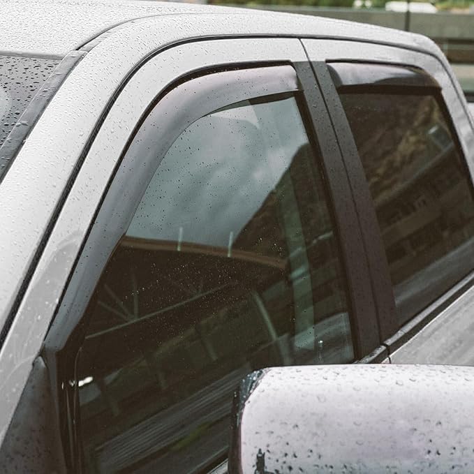 in-Channel Incredibly Durable Rain Guards for Dodge Ram 1500 Classic 2019-2024 Crew Cab, Original Window Deflectors, Vent Window Visors, Vent Deflector, 4 pcs. - 619438