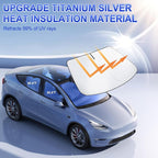 Car Windshield Sun Shade, Foldable Reflective Sun Shade for Car Windshield, Compatible with Tesla Model Y Model 3 2016~2025