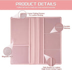 1Pack Car Registration and Insurance Holder,Car Document Holder for Cards License with Magnetic Shut,Vehicle Glove Box Car Organizer for Documents, Cards, License(Embossed leather Pink)