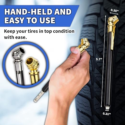 Pencil Tire Pressure Gauge - 12 Pack - Bulk Heavy Duty 0-50 PSI Hard Polymer Pen Mechanical Air Gauge for Cars, Trucks, Motorcycles, Bicycles - for Replacement Roadside Emergency Kit