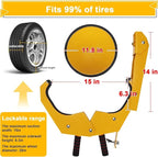 Universal Wheel Lock Anti Theft for Cars SUV Camper Trailer, 3 Keys, 1 Crank, Yellow (Wheel Lock)