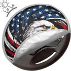 American Flag Eagle Steering Wheel Sun Shade Cover Anti-Heat Aluminum Foil Steering Wheel Cover Sun Shade, Auto Interior Protector Car Steering Wheel Cover for Women