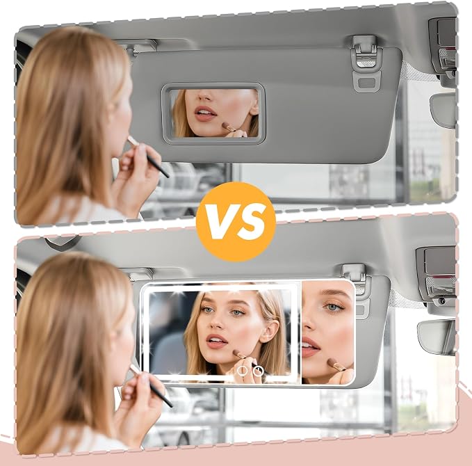 Led Car Sun Visor Vanity Mirror Upgraded Large Vanity Makeup Universal Rear View Mirror for Car Visor
