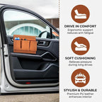 Car Window Armrest Storage Box, Soft Leather Vehicle Side Door Organizer Bag Elbow Rest Cushion with Multiple Pocket, Multifunctional Auto Window Armrest Storage Bag, Universal Fit (Brown)