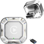 2026 2in1 Wireless CarPlay& Android Auto Adapter for iPhone& Android, Plug in Once Go Wireless Forever. Plug & Play CarPlay Dongle, Fast Auto-Connect, No Delay, USB A/USB-C Port