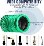 Tire Valve Stem Caps - Tire Air Caps Cover 8 Pack N2 Nitrogen Logo Corrosion Resistant Premium Alloy Universal for Car Truck Motorcycle Bike-Green