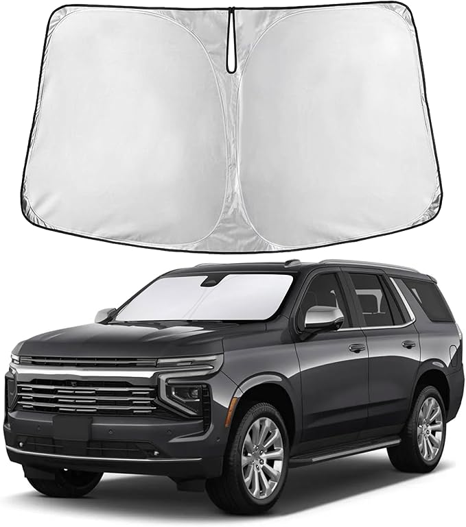 Windshield Sunshade Compatible for Chevrolet Tahoe 2021-2024 2025 2026, Sun Visor for Front Windshield & Window Sun Shade Cover, UV Heat Blocker & Protector, Car Accessories