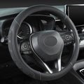 Car Steering Wheel Cover for Toyota RAV4,Camry,Highlander,Corolla,Prius,Tacoma,Standard Size - Black+Gray Line