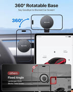 3rd Gen Tesla Phone Mount 【Upgrade Adhesive & Upgrade Stongest Magnet】 Phone Holder for Tesla New Model Y Juniper Model 3, 360° Adjustable Tesla Phone Holder fits iPhone 17 16 15 14 Pro Max