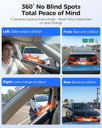 360° 4 Channel Dash Cam Front and Rear Inside, Built-in 128GB eMMC, 2K+1080P*3 Dashcam, Left Right, Voice Control, 5G WiFi Dash Camera for Cars with 4 Adjustable Lenses, IR Night Vision, M660