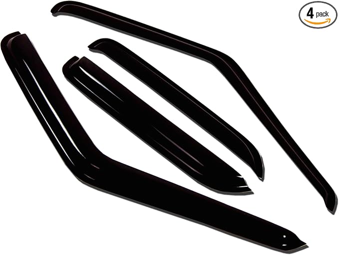 WV-239 Outside Mount Window Visor Deflector Rain Guard Dark Smoke 4-pc Set, Compatible with 1998-2002 Honda Passport