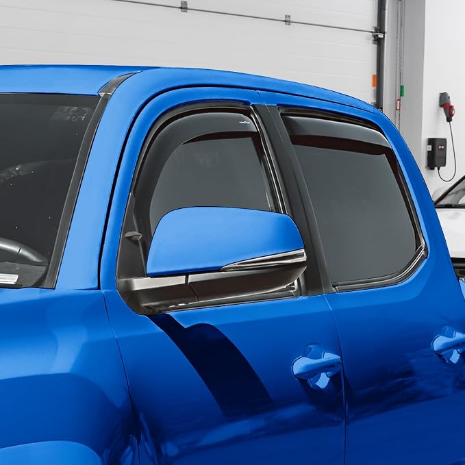 Goodyear Shatterproof in-Channel Window Deflectors for Trucks Toyota Tacoma 2016-2023 Double Cab, Rain Guards, Window Visors, Vent Deflector, Truck Accessories, 4pcs - GY008025