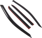WD2-784B Dark Smoke 4 Pcs Set Window Visor (Outside Mount) Deflector Rain Guard Compatible with 2017-2018 Chevrolet Colorado Crew Cab