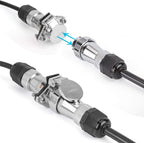 Heavy Duty Vehicle Coil Trailer Cable with 2 Channel 4 PIN AV Connector Disconnect Kit for Truck Caravan Motor Home Backup Security Camera Monitor System