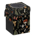 Car Trash Can with Lid Vintage Botanical Mushrooms Collapsible Reusable Leak-Proof Auto Garage Bag,Hanging Vehicle Car Accessories Interior Car Organizer