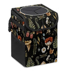 Car Trash Can with Lid Vintage Botanical Mushrooms Collapsible Reusable Leak-Proof Auto Garage Bag,Hanging Vehicle Car Accessories Interior Car Organizer