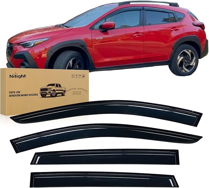 Window Visors for Subaru Crosstrek 2024 2025, Out-Channel Window Wind Deflectors Rain Guards -4PCS