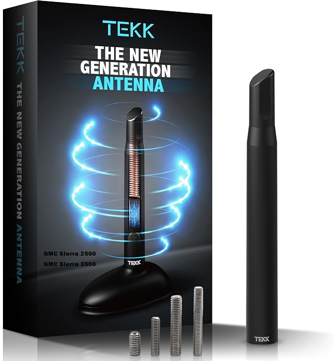 TEKK Short Antenna Compatible with 1999-2006 GMC Sierra 2500 / Sierra 3500 / Designed for Optimized FM/AM Reception / 4.8 Inches