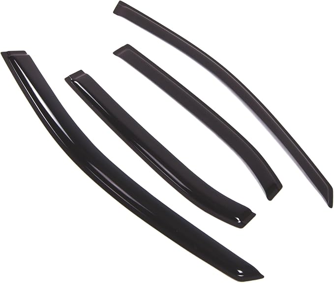 WD2-418RM Dark Smoke 4 Pcs Set Window Visor (Outside Mount) Deflector Rain Guard Compatible with 2007-2011 Toyota Camry Sedan