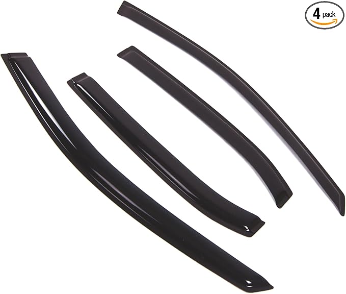 Outside Mount Window Vent Visors Rain Guards Compatible with Toyota Camry Sedan 2007-2011 | Side Window Wind Deflectors Rain Shields | Smoke Tinted, 4 Pcs Set, DGWV-418RM